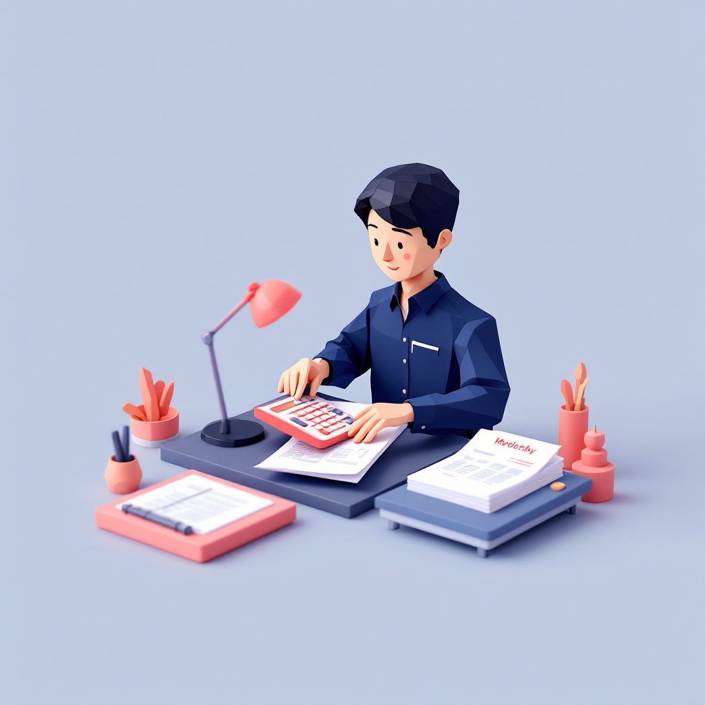 経理・給与事務のキャラクターイラスト